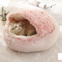 2-in-1 Plush Pet Bed for Dogs & Cats