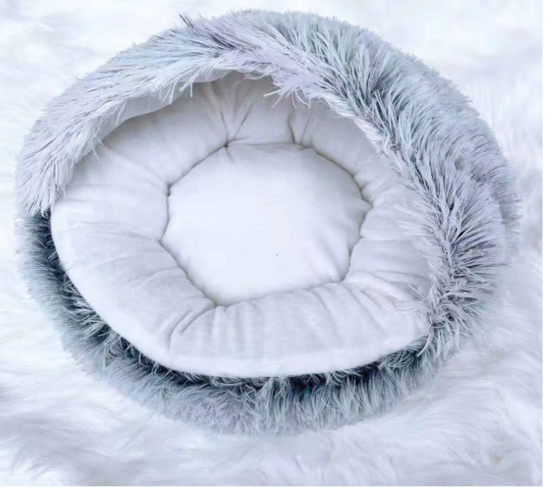 2-in-1 Plush Pet Bed for Dogs & Cats