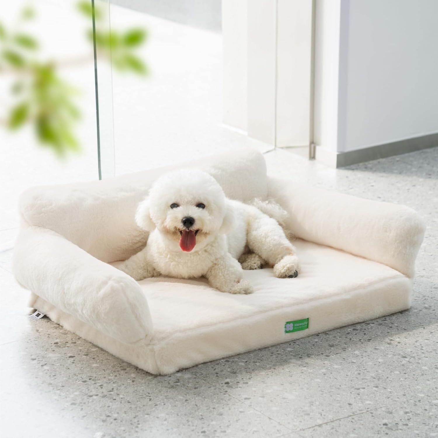 MEWOOFUN Orthopedic Dog Bed – Non-Slip, Beige