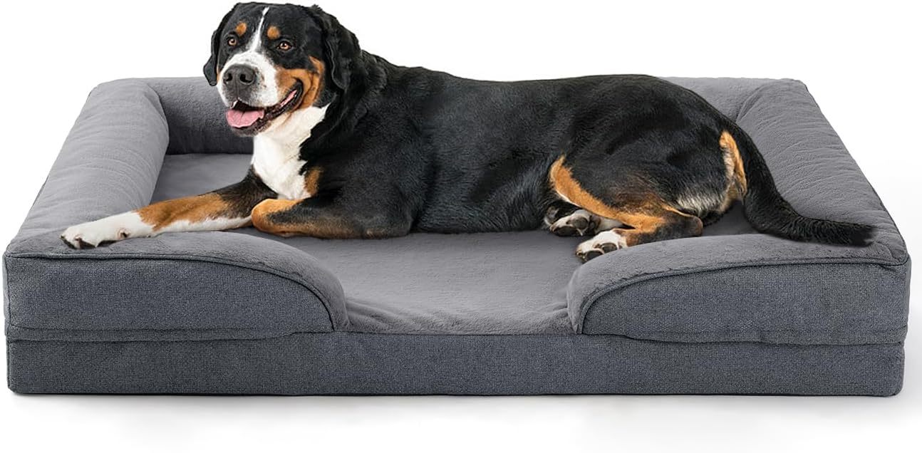 Orthopedic Dog Bed with Egg Crate Foam & Washable Cover