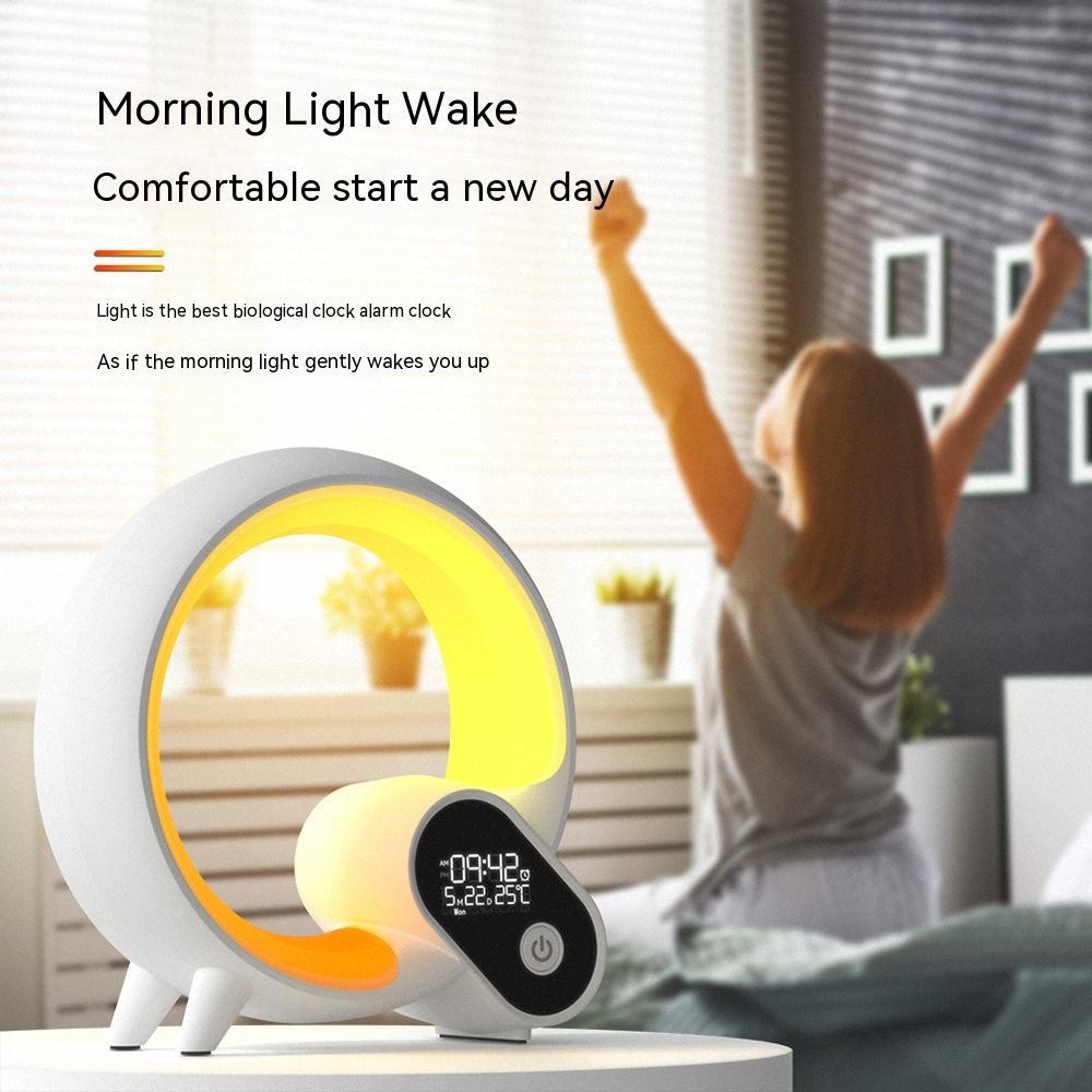 Q Light Sunrise Alarm Clock — Digital Display, Bluetooth Audio