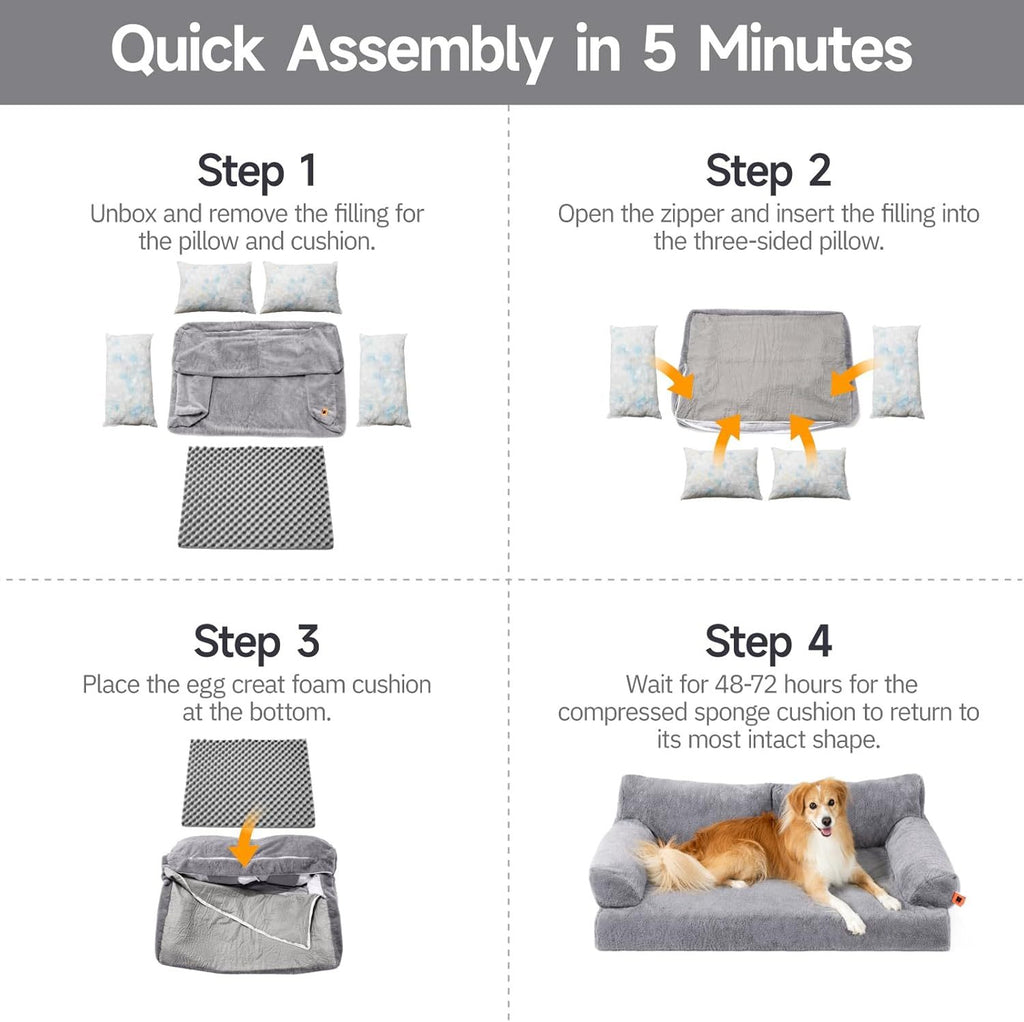 MEWOOFUN Orthopedic Dog Bed – Supportive Foam, Non-Slip