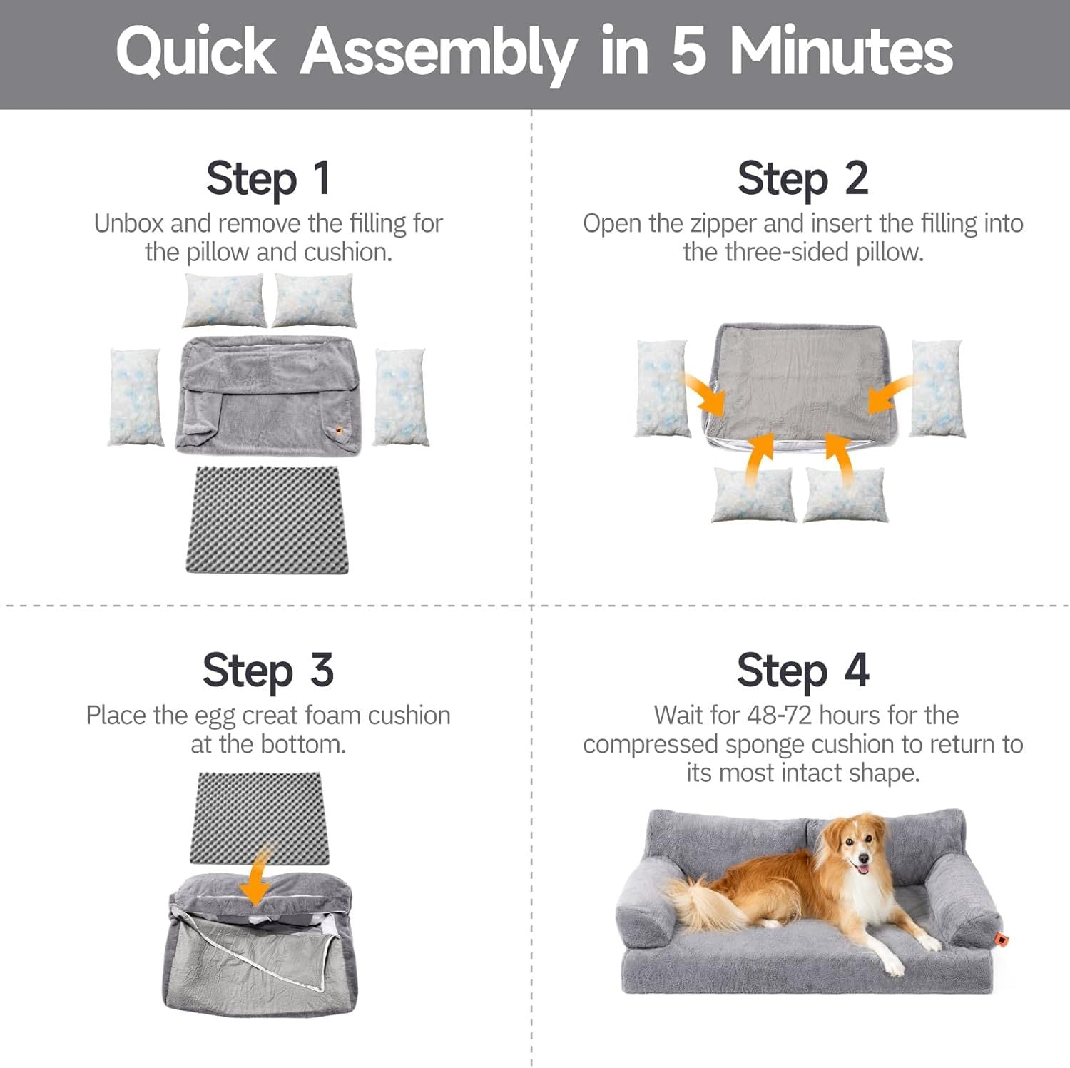 MEWOOFUN Orthopedic Dog Bed – Supportive Foam, Non-Slip