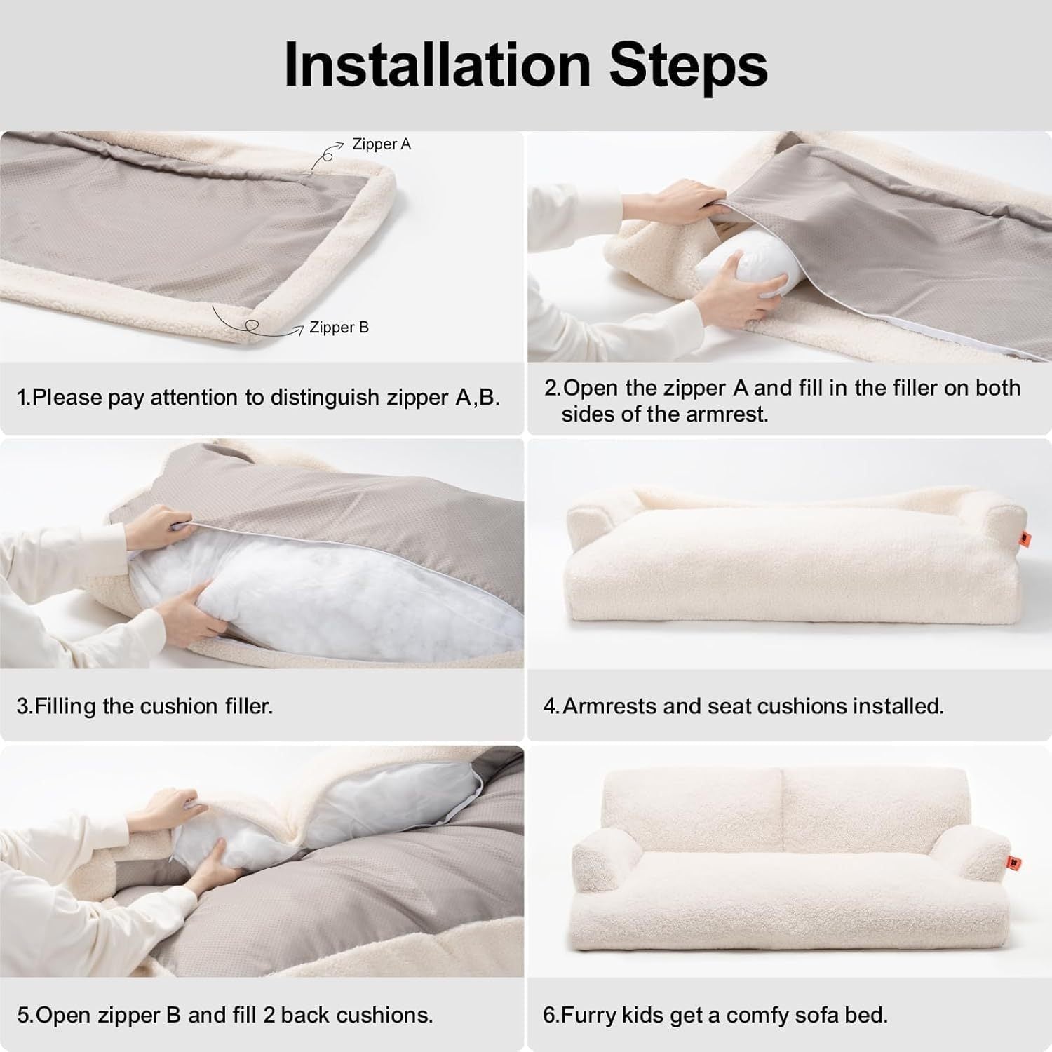 Orthopedic Dog & Cat Sofa Bed – MEWOOFUN, Supportive, Washable, Non-Slip Design for Medium/Large Dogs & Cats