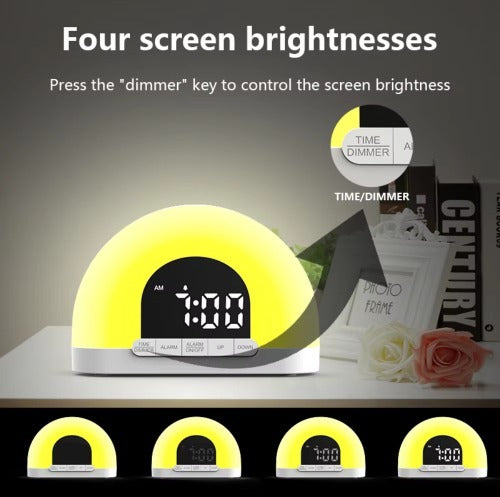 Sunrise Wake-Up Light Alarm Clock | Touch Control, Dual Display, Night Light