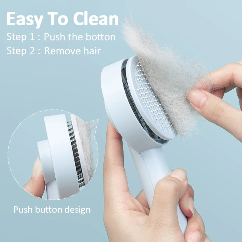 Self-Cleaning Pet Needle Comb – Hair Remover & Massage Brush for Dogs & Cats