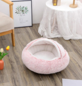 2-in-1 Plush Pet Bed for Dogs & Cats
