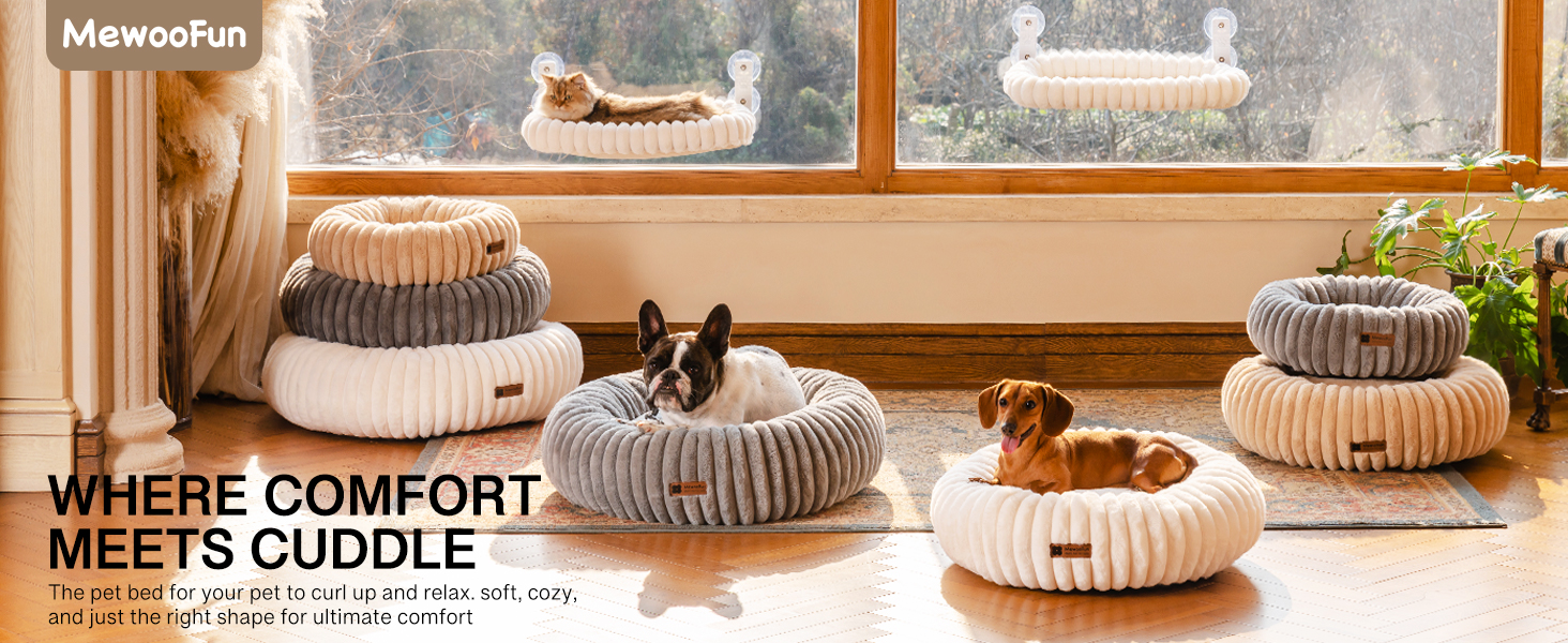 MEWOOFUN Small Dog & Kitten Bed – Washable